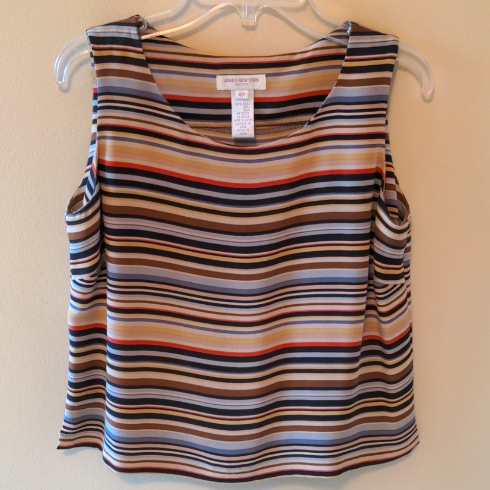 Jones New York Petite 100% silk tank top blouse